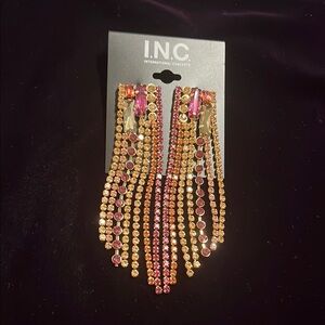 INC International Concepts Gold and Pink Dangle Earrings